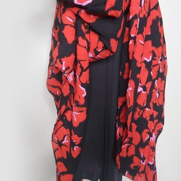 A.L.C. Nello Handkerchief Trapeze Silk Dress Floral Asymmetrical V-Neck SAMPLE - Picture 8 of 12